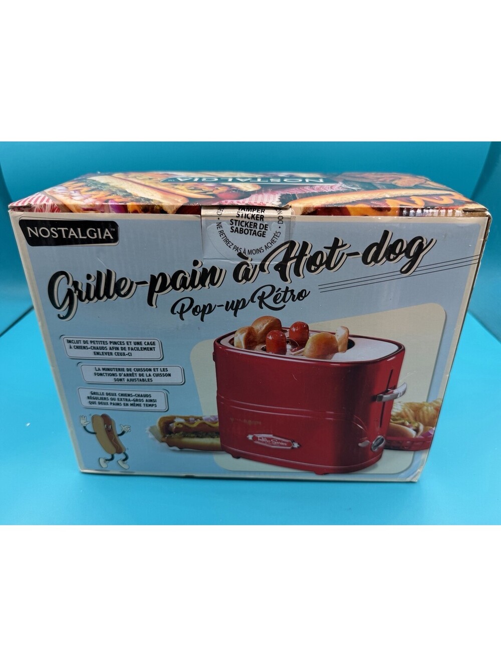 New In Box Nostalgia Brand Fun Retro Pop Up Hot Dog & Bun Toaster Summer